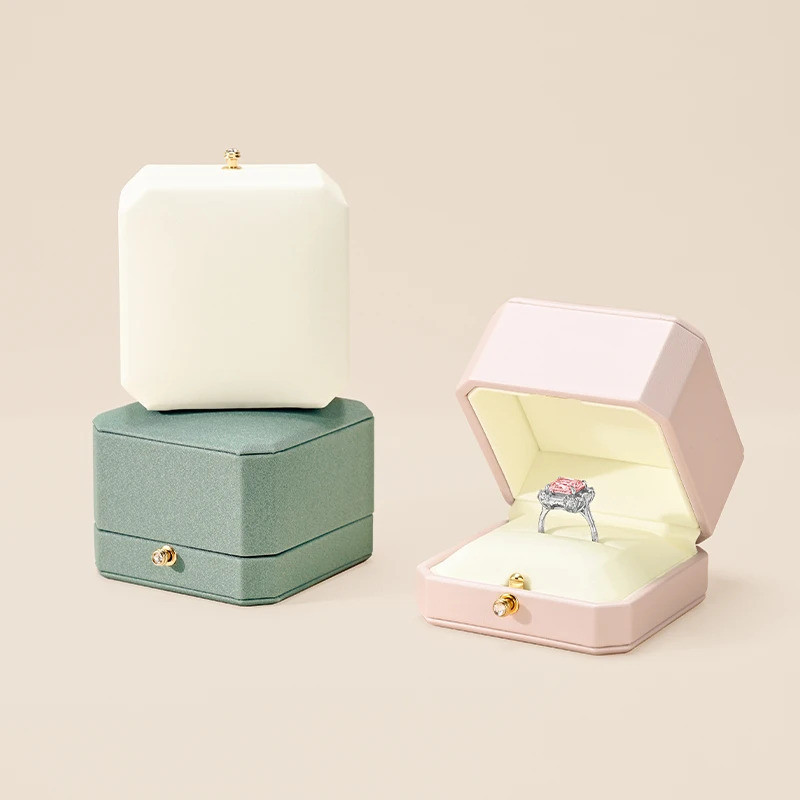Oirlv เครื่องประดับกล่องแหวนเดี่ยว/คู่แหวนเครื่องประดับแหวนกล่องบรรจุภัณฑ์กล่องเก็บเครื่องประดับของขวัญสําหรับข้อเสนอการแต่งงาน H175 - รูปที่ 2