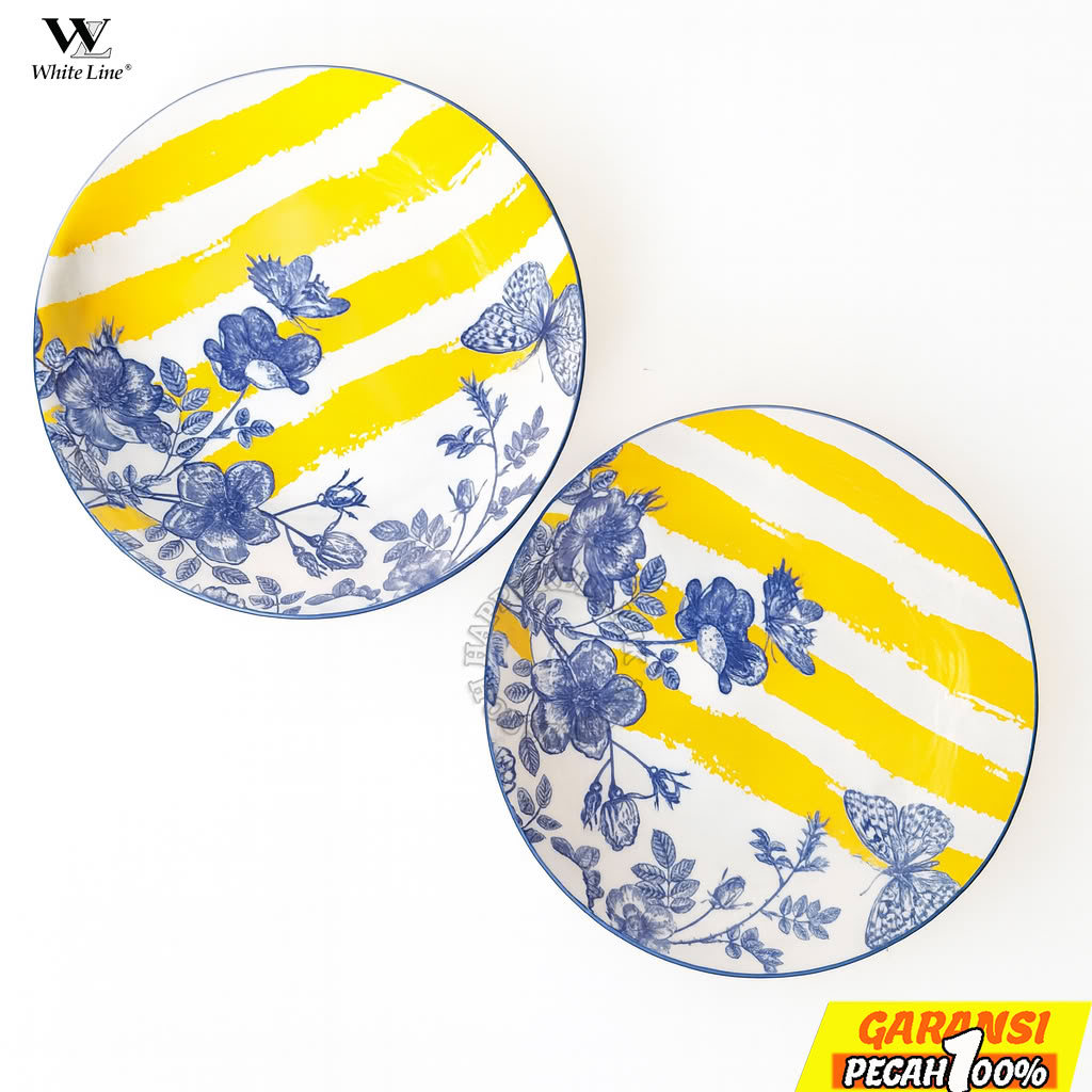 WHITELINE [1PC] WINODA 8in Ceramic Plate Deep Plate Aesthetic Ceramic Plate 20cm