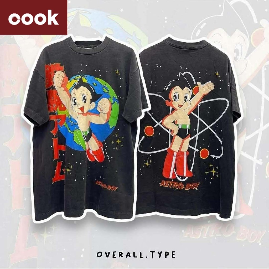 astro boy เสื้อยึด ผ้าเทคโนโลยี Sorona จากอเมริกา พิมพ์ลาย astro boy เสื้อยืด oversize เหมาะ ผู้หญิง
