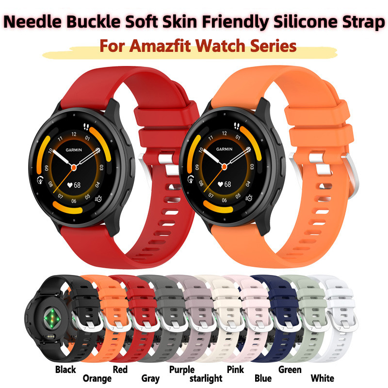 เข็มหัวเข็มขัดสายรัดซิลิโคนเหมาะสําหรับ Amazfit ZEPP E Balance Active 2 Bip 6 5 Unity 3 U 1S Cheetah