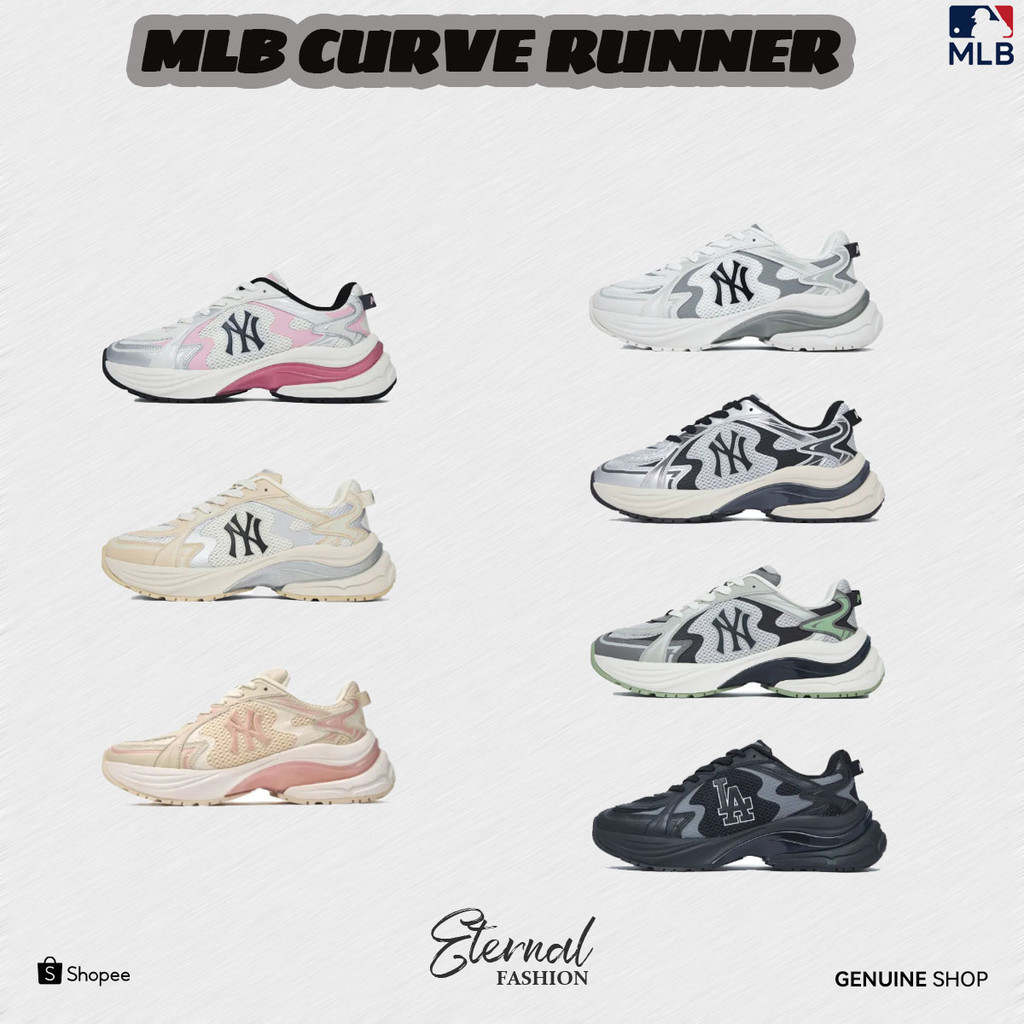 ️ MLB Bigball Chunky Curve แท้100% (Beige Black Silver Pink Gray-green ) รองเท้าผ้าใบ ยูนิเซ็กส์  [รอสินค้า]