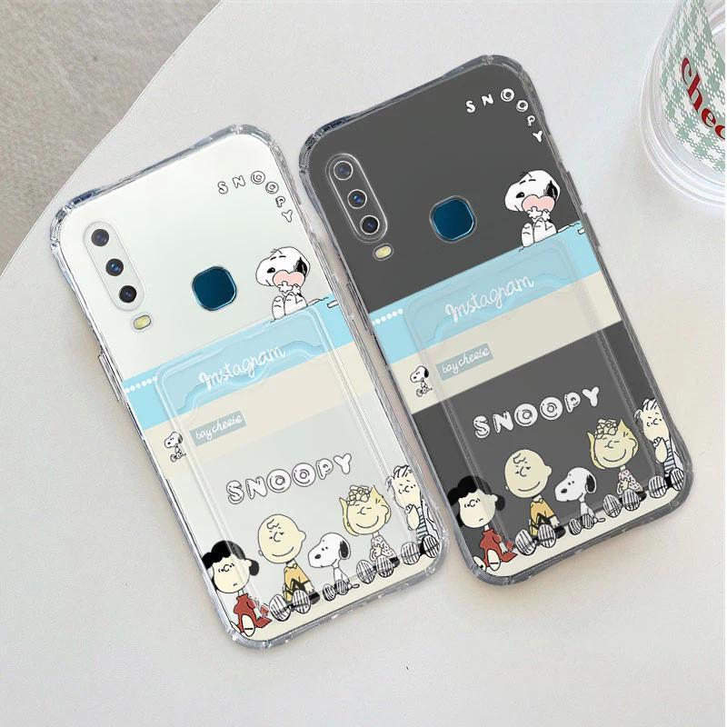 นุ่ม Snoopy Gembira ATM ID Card Slot สําหรับ Vivo Y100 Y200E Y72 5G Y36 Y27 T3 Y17S Y02s 4G Y16 Y35 