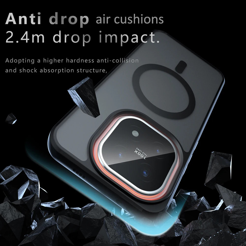 แม่เหล็กแม่เหล็ก Matte Frosted Case สําหรับ iQOO 15 13 Magnetic Wireless Charger ฝาหลังปลอก