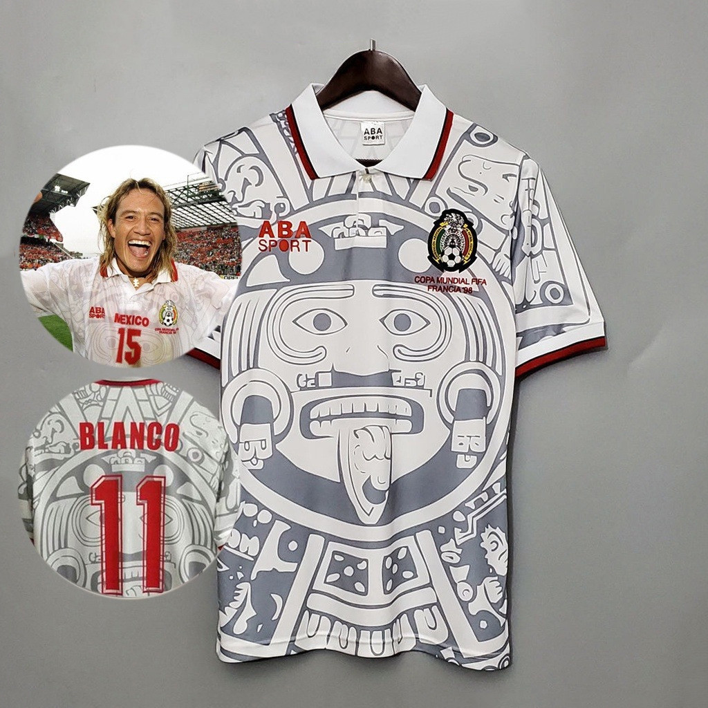 S-XXL 1998 Retro Mexico Visit Soccer Jersey Customization*-&*