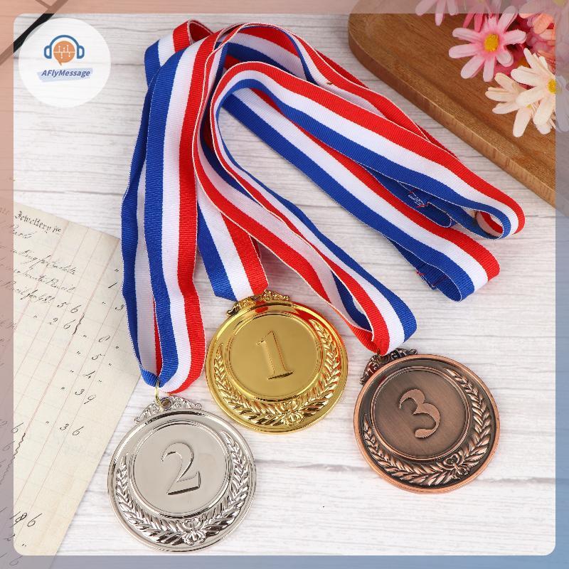 AFl เหรียญรางวัลโลหะพร้อมริบบิ้นคอ Gold Silver Bronze สไตล์สําหรับกีฬาวิชาการหรือเส้นผ่านศูนย์กลางกา