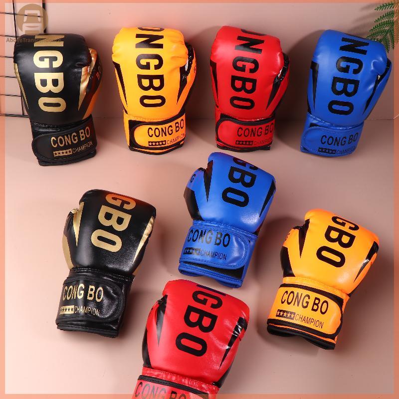 ABOVE Kids 6oz Boxing Training Sparring ถุงมือหนังเด็ก Breathable มวยไทยเจาะคาราเต้ถุงมือฝึกซ้อม TH