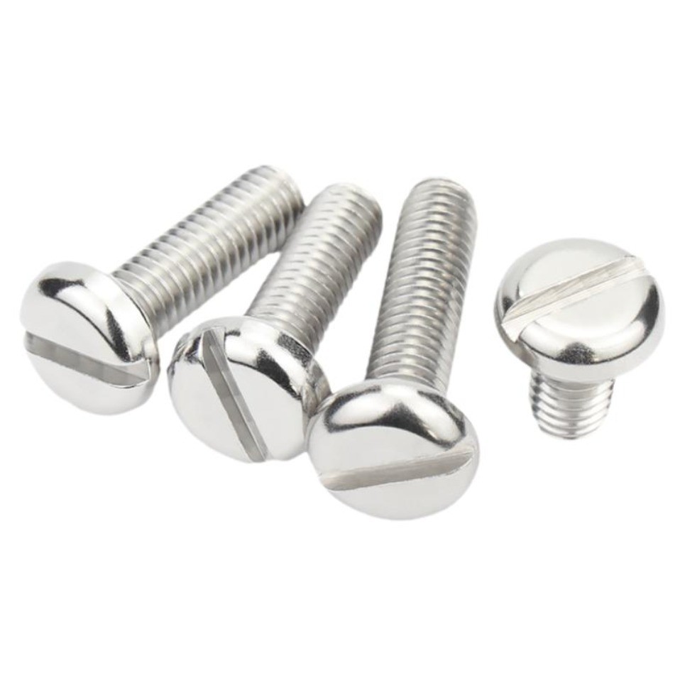 (304 สแตนเลส one-slot สกรูหัวทรงกระบอก GB65 สกรู slotted หัวกลม bolt M1.6/M2/M2.5/M3/M4/M5