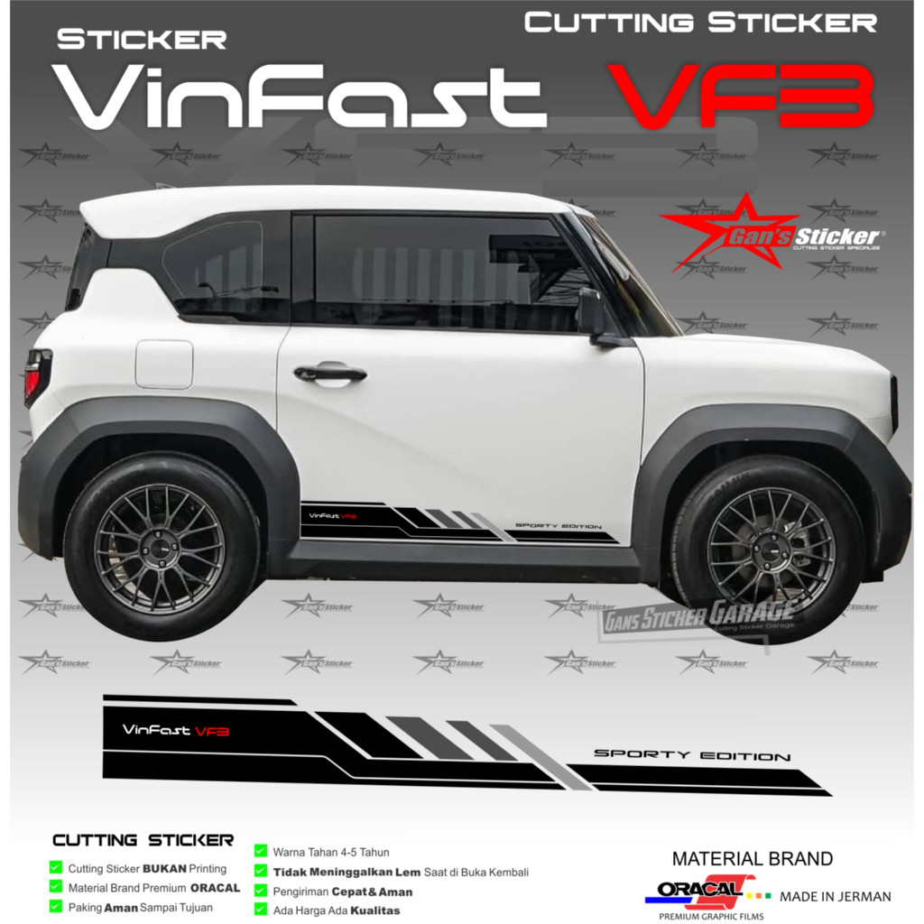 GNSTICKER Vinfast Vf3 สติ๊กเกอร์ตัด Vinfast Vf3 อุปกรณ์เสริม