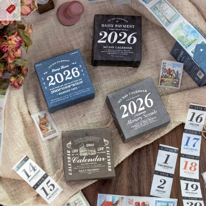 ALIK Journal GO 365pcs Vintage 365 วันชีวิตประจําวัน Washi สติกเกอร์เทปสําหรับ Collage Junk Journal 