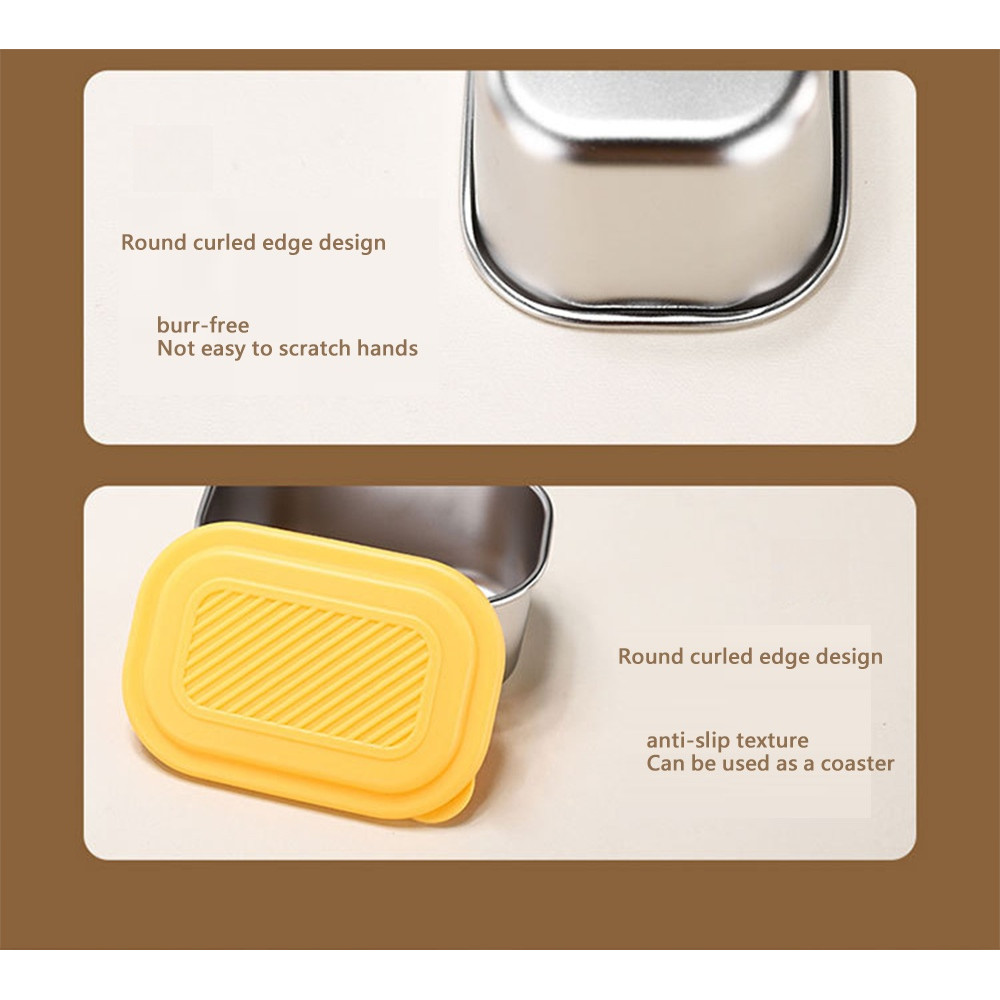 ถ้วยซอสสแตนเลส 304 พร้อมฝาปิดปิดผนึก ป้องกันฝุ่น เป็นมิตรกับสิ่งแวดล้อม พกพาสะดวก - รูปที่ 3