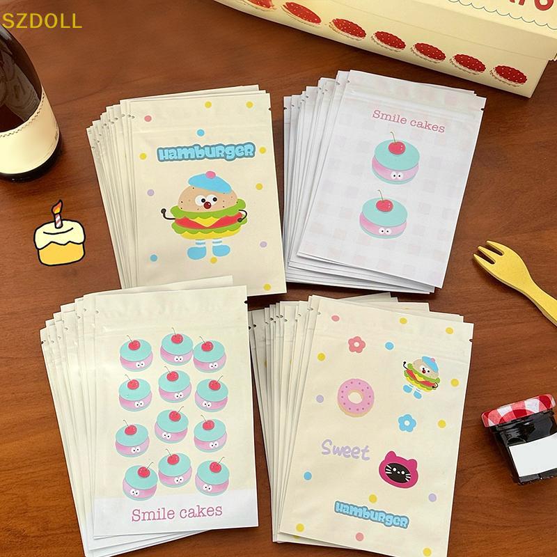 [cxszdol] 50ชิ้นน่ารักการ์ตูนตนเองปิดผนึกถุงบรรจุภัณฑ์เครื่องประดับถุงเก็บขนมขนมบิสกิตถุงปิดผนึกของขวัญแปลกใจถุงบรรจุภัณฑ์ โดม