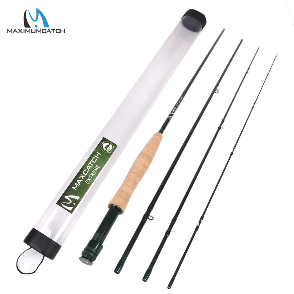 Maximumcatch Extreme 8.4ft/8.6ft/9ft/9.56ft/10ft Fly Rod 3-10wt คาร์บอนไฟเบอร์ขนาดกลาง Fast Fly Fish