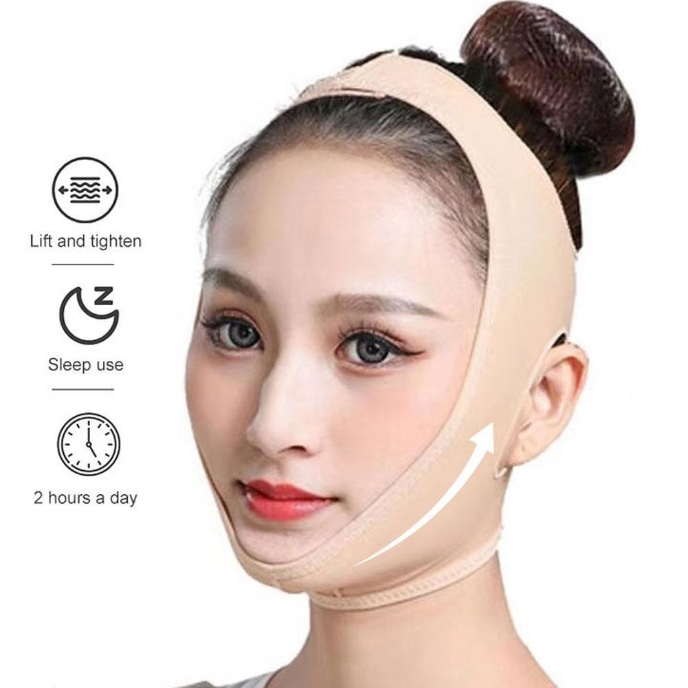 Breathable V-face Sleeping Mask สําหรับผู้ชายผู้หญิงหน้ากากขนาดเล็กเหมาะสําหรับรูปร่างใบหน้าต่างๆ W7