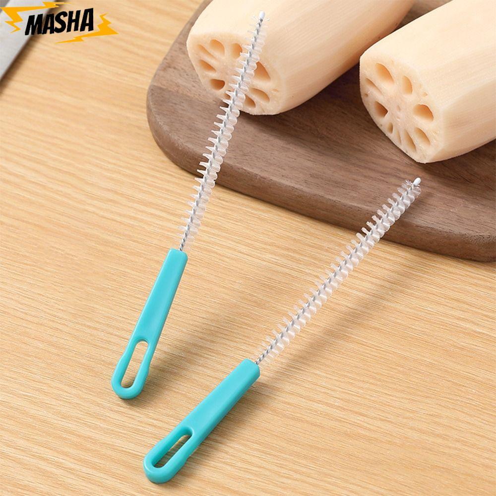 แปรงทําความสะอาดฟางแปรงทําความสะอาดขวดฟางแบบพกพา 360 องศาอุปกรณ์ทําความสะอาดในครัวเรือน แปรงขัดผมนุ่มสแตนเลสทําความสะอาดลึก