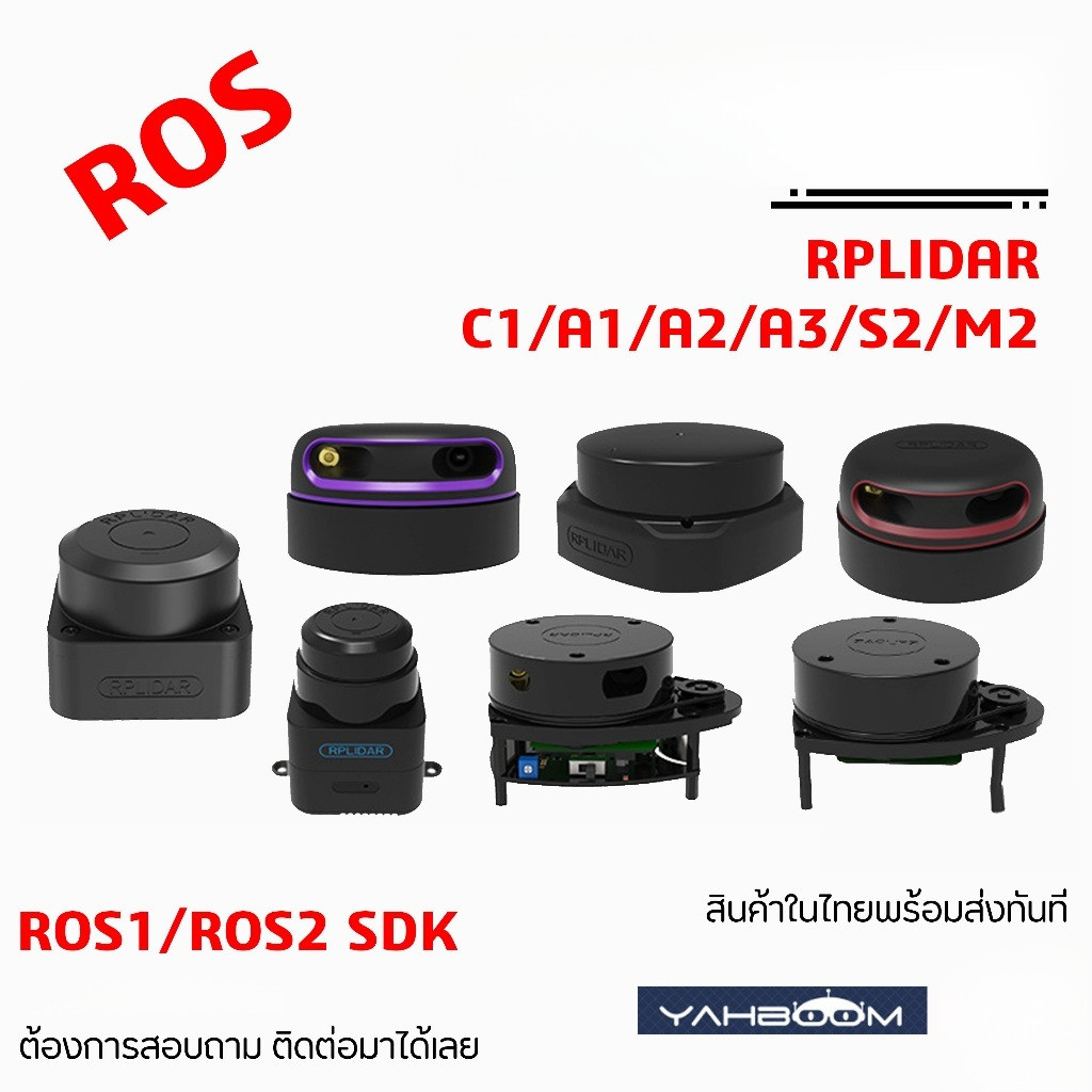 RPLIDAR 360 Degree Laser Range Scanner โมดูลเซนเซอร์ วัดระยะ รอบทิศทาง หลายรุ่น C1/A1/A2/A3/S2/M2