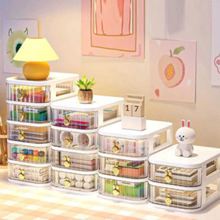 กล่องเก็บของแบบเรียบง่าย ลิ้นชักใสสไตล์โต๊ะเครื่องแป้ง กล่อง…
