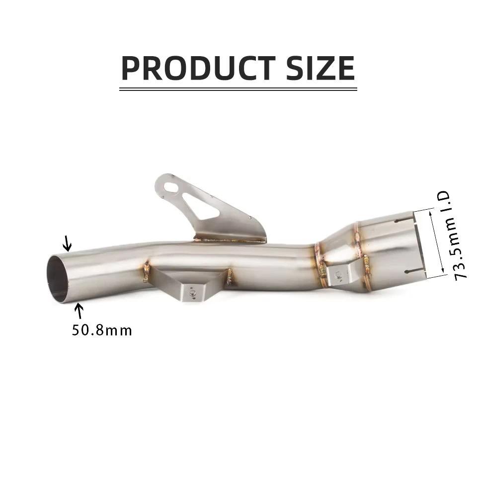 สำหรับ Kawasaki Z 900 Z900 Z900e 2017-2021 2020 รถจักรยานยนต์เหล็กกำจัดท่อไอเสียกลางลิงค์ท่อชุด