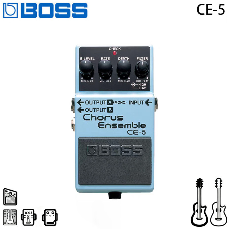BOSS CE-5 สเตอริโอ Chorus บล็อกเดี่ยวหน่วยผล CE5 กีตาร์ไฟฟ้าบล็อกเดี่ยวหน่วยผลอุปกรณ์ต่อพ่วง Chorus 
