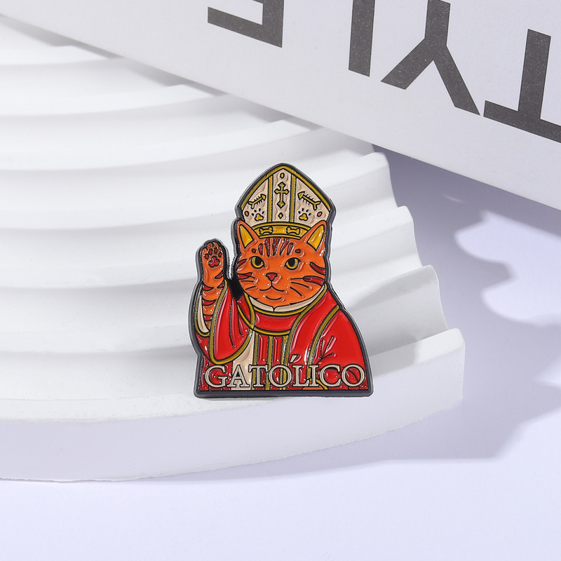 Gatólico Cat Bishop เข็มกลัดสัตว์น่ารัก สร้างสรรค์ รูปที่ 2