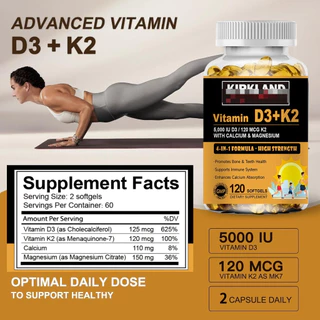 Vitamin D3 K2 with Calcium & Magnesium ช่วยเพิ่มการดูดซึมแคลเซียม ส่งเสริมสุขภาพกระดูกและหัวใจ