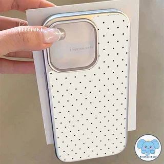 สำหรับ IPhone 17 AIR XR 16 11 15 13 12 14 Pro Max X XS Max 16 7 8 15 Plus เคสกรอบชุบไฟฟ้าแบบใสหรูหราแบบเต็มจอจุดเล็กๆ