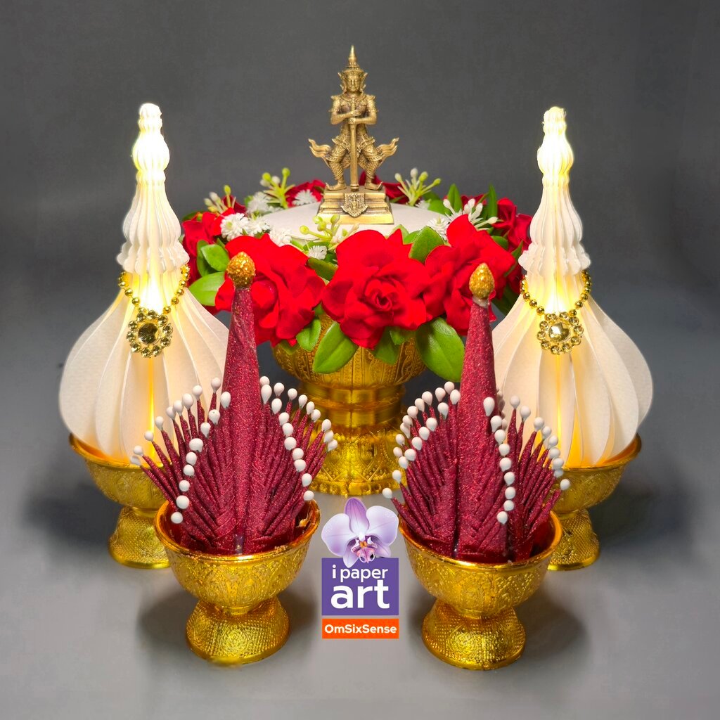 ชุดบูชา ท้าวเวสสุวรรณ มินิมอล งานไทยพรีเมียม | รับทรัพย์รับสมบัติ ประดับหิ้งเล็ก ครบถ้วนบริบูรณ์