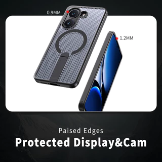 เคสโทรศัพท์แม่เหล็กสําหรับXiaomi POCO X8 Pro Max X7 Pro F7 F8 Ultra Pro M8 M6 Pro C75 C71 เคสโทรศัพท์วงเล็บมัลติฟังก์ชั่นHollowกระจายความร้อนกลางแจ้งAnti Fallปกหลัง