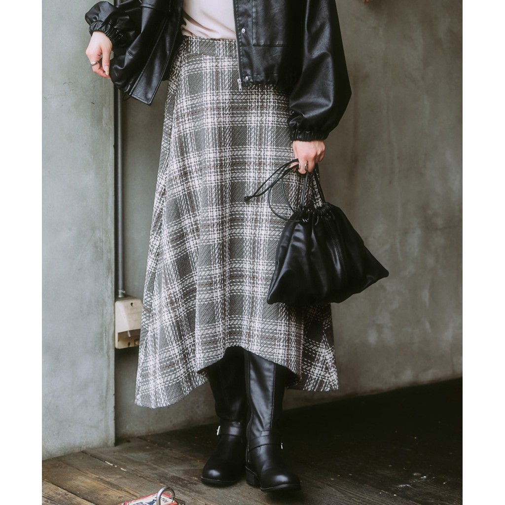 [จัดส่งจากประเทศญี่ปุ่น] Nissen_  กระโปรงลายตารางทรงเอดีไซน์ชายเฉียงสุดเก๋ สไตล์สาวหวานญี่ปุ่น ใส่สบาย ไม่ยับง่าย ซักง่าย คุณภาพดี แมทช์ง่ายใส่ได้ทั้งทำงานและเที่ยว โปรโมชั่นลดราคาพิเศษส่งฟรี!