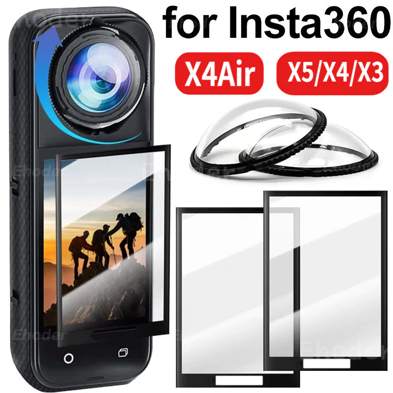 PC เลนส์ Guards Anti-Scratch ป้องกันหน้าจอสําหรับ Insta 360 X4Air X5 X4 X3 เลนส์กล้องฝาครอบไม่แก้วป้องกันฟิล์มสําหรับ Insta360X4Air Insta360X5/360X4/360X4/360X3