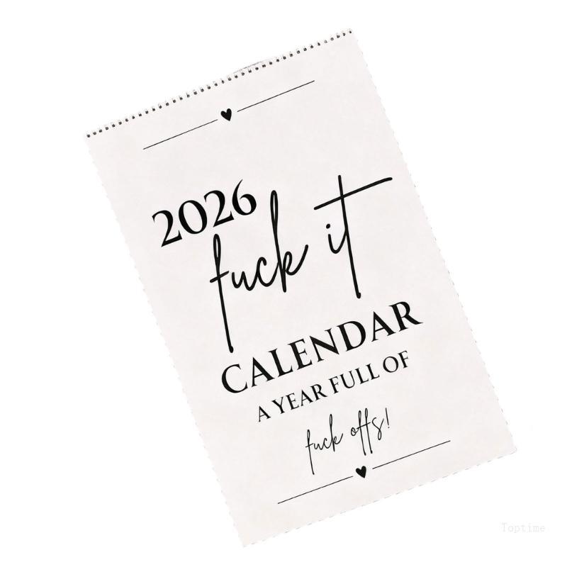 Top 2026 Sarcastic Quote Wall ปฏิทินรายเดือน Twin Wire Binding ปฏิทิน 12 เดือนจาก Jan to Dec 28 5x21