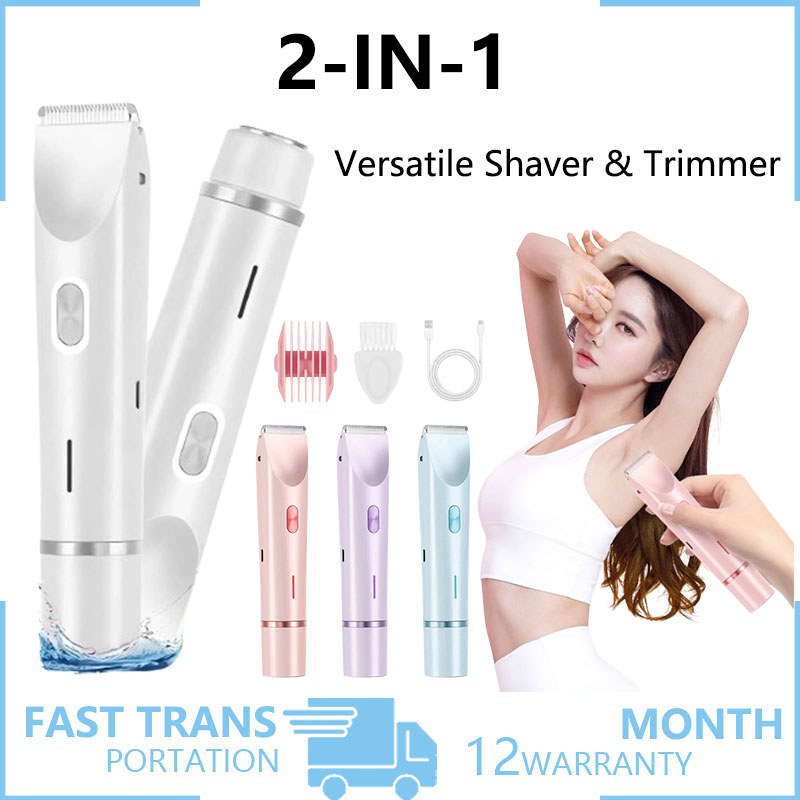 Women Electric Shaver with display 2 In 1 Bikini Trimmer IPX7 Waterproof with Dual Ceramic Blades Pa
