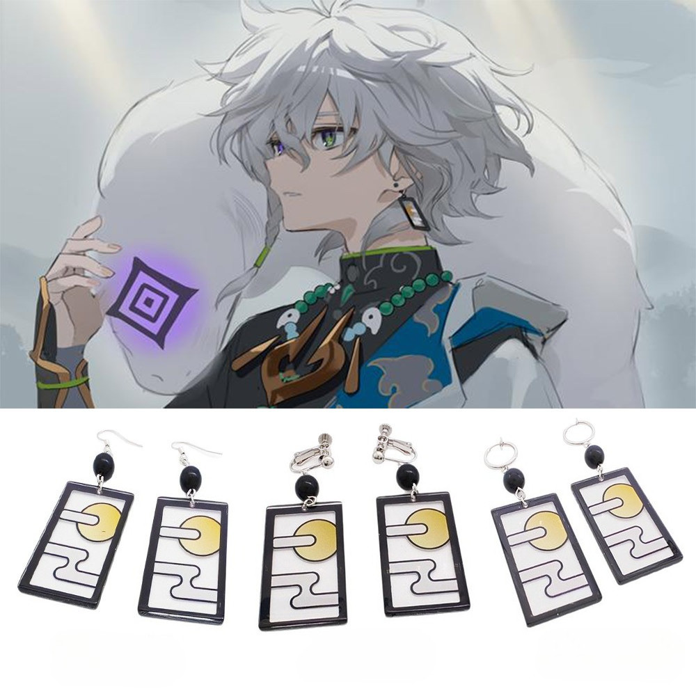 ต่างหูอะคริลิคทรงสี่เหลี่ยม VTuber Dytica NIJISANJI แบบคลิป สำหรับคอสเพลย์ HALLOWEEN