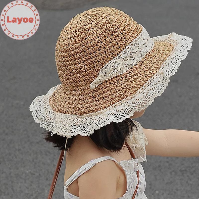 เลย์ ฤดูร้อนเด็กวันหยุดชายหาดหมวกฤดูร้อนลูกไม้หมวกฟางเด็กพ่อแม่และลูกฤดูใบไม้ผลิและฤดูใบไม้ร่วงอาทิตย์หมวก ไทย - รูปที่ 6