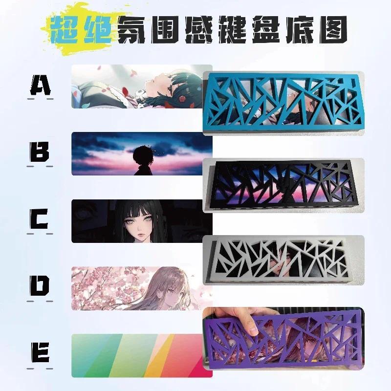 แป้นพิมพ์ด้านล่างที่กําหนดเอง UV รูปแบบอะนิเมะชุดแผ่นไฟ Wooting 60he Mad68 GH60 ATK68 คีย์บอร์ด Holl