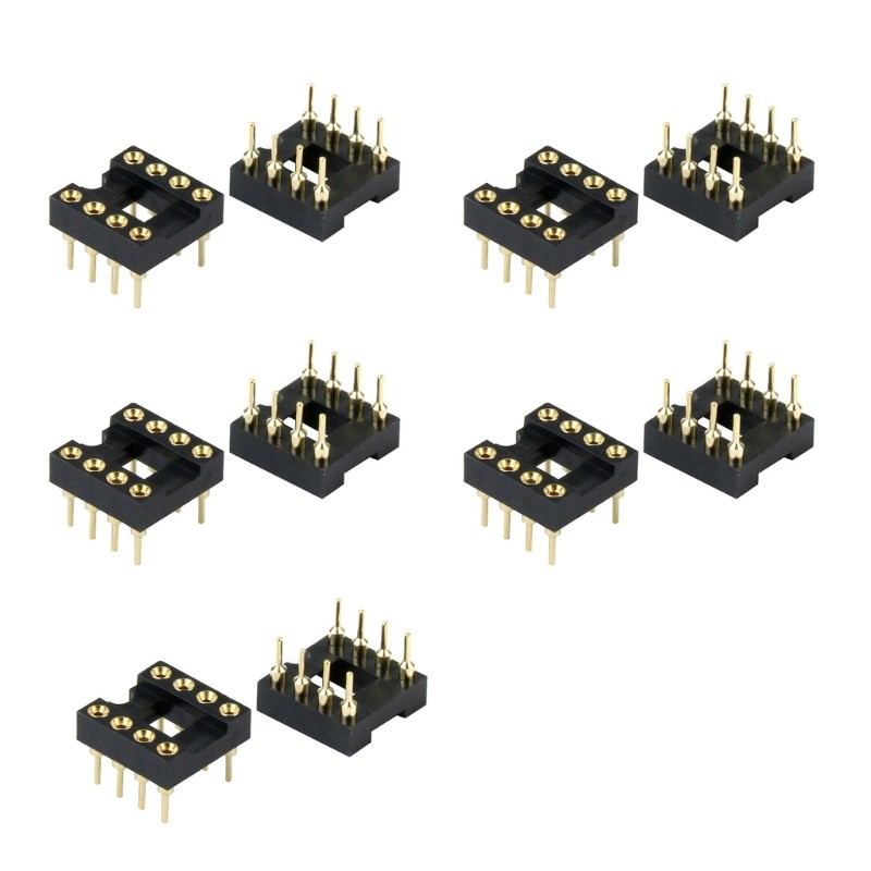 Mon DIP8 IC ซ็อกเก็ตพลาสติกฐานทดสอบ IC พร้อมขาตั้ง 100°C สําหรับการใช้งานเครื่องขยายเสียง
