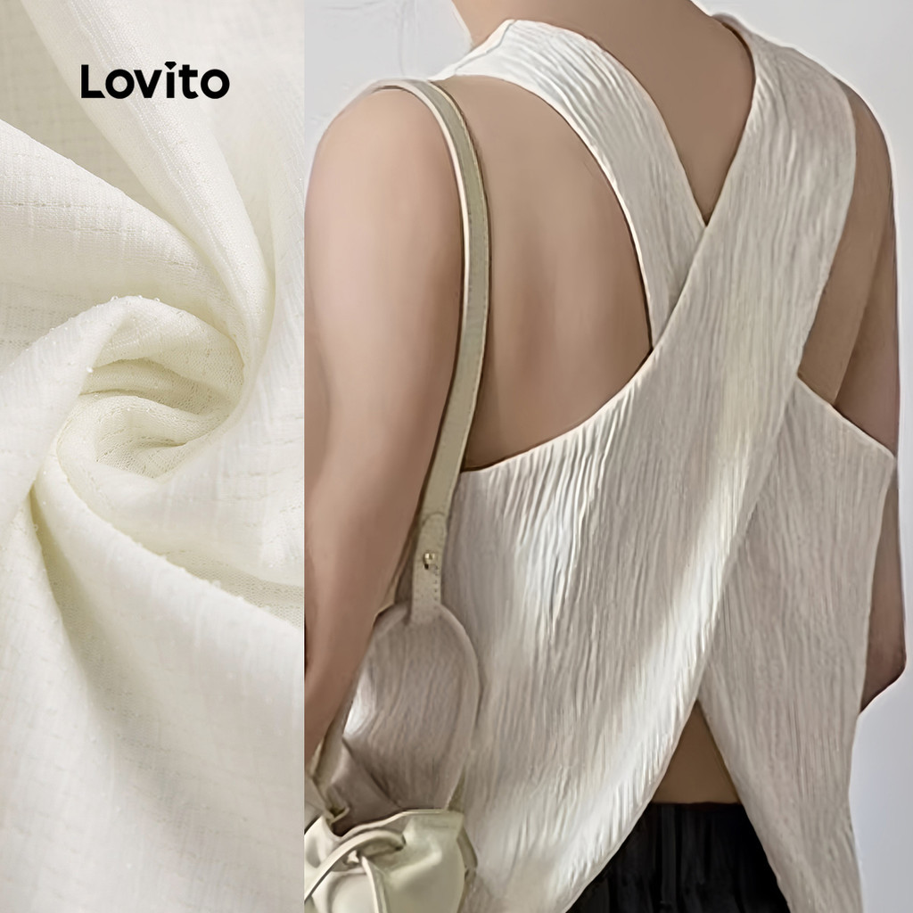 Lovito เสื้อครอปเปิดไหล่แบบขวาง สไตล์แคชชวล สำหรับฤดูใบไม้ผลิ/ฤดูร้อน สีเบอร์รี่สำหรับผู้หญิง L143EDD495