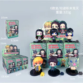 6 ชิ้น/กล่อง Demon Slayer อะนิเมะรูป Sanemi Yoriichi Tanjirou คอสเพลย์ตุ๊กตาของเล่นสําหรับของขวัญเด็กคอลเลกชันเครื่องประดับรถบ้านเค้กตกแต่งตกแต่ง Gacha