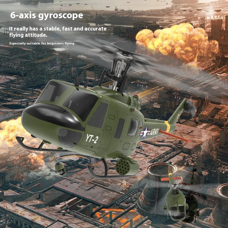 Yuxiang F07v Huey Uh1d 6 - channel จําลอง 3d Stunt เฮลิคอปเตอร์ 1:34 แกน Self Stabilizing มัลติฟังก์