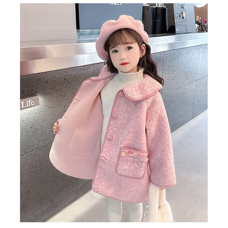 เสื้อหนาวทำจากผ้าขนสัตว์สำหรับฤดูใบไม้ร่วง ออกแบบใหม่ในสไตล์ตะวันตก เหมาะสำหรับสาวๆ - รูปที่ 7