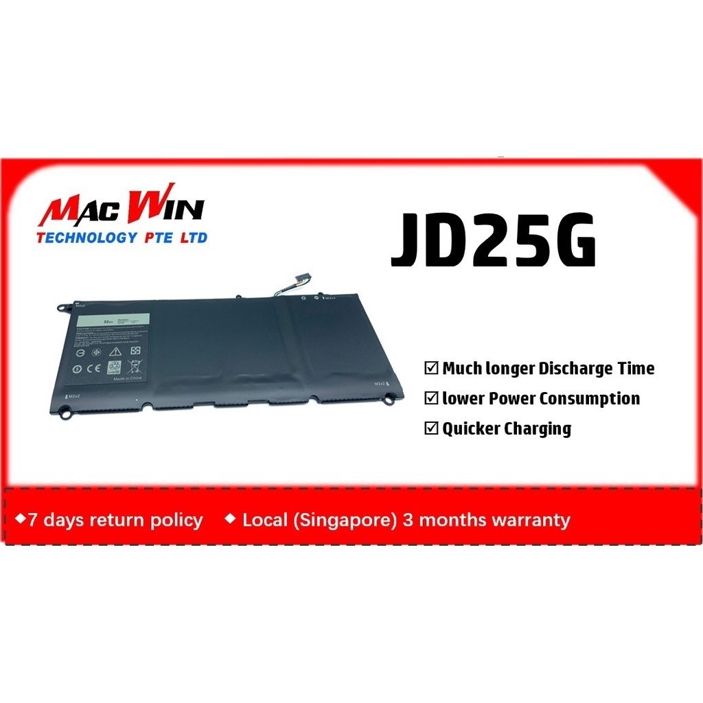 JD25G Battery Compatible with Dell XPS 13 9343 9350 XPS13 139350 139343 13D9343 P54G 90V7W JHXPY 5K9