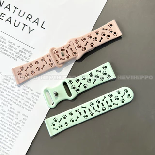 การ์ตูนน่ารักสุนัข paw Bone hollow สายซิลิโคนสําหรับ Amazfit 2 Square/Active 2/GTS 4Mini/GTS 4 3 2e 2Mini/Bip 3/Bip SU Pro Bip6 Bip5 unit bip3 เปลี่ยนสร้อยข้อมือ Band
