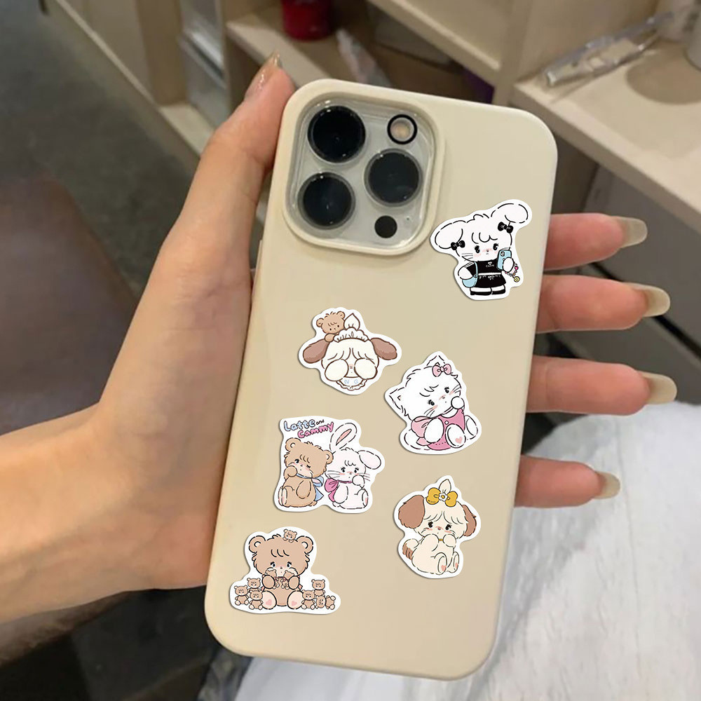 60แผ่นนุ่มหมีกระต่ายทําเองคู่มือวัสดุสติกเกอร์ปิดผนึกสติกเกอร์แล็ปท็อปสติกเกอร์กันน้ําสเก็ตบอร์ดตู้เย็นไอแพดถ้วยน้ํากระติกน้ําร้อนถ้วยกรณีโทรศัพท์สติก - รูปที่ 5