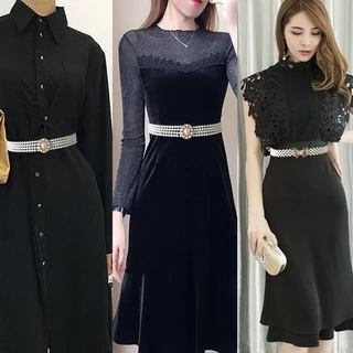 เข็มขัดชุดไทยผู้หญิง เข็มขัดมุก ยืดหยุ่น ใส่ชุดไทย สวมเสื้อผ้าแฟชั่น สีเงิน สีทอง, มีหลายสไตล์ สวมใส่โดยผู้ใหญ่และเด็ก