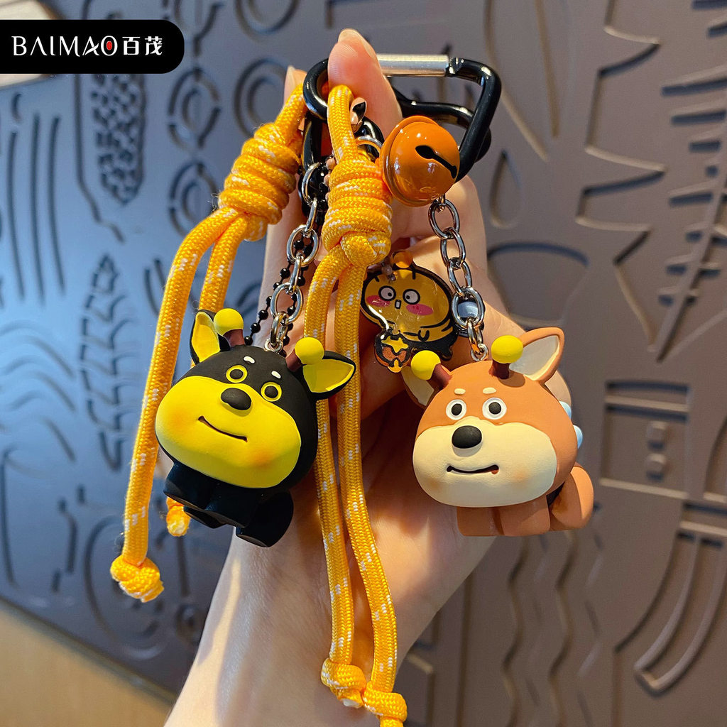 DIY DIY Bee Puppy พวงกุญแจสร้างสรรค์กระเป๋าจี้น่ารักตุ๊กตาเรซิ่นประณีต Key Chain แหวนจี้ 66VL