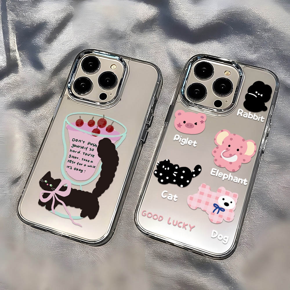 INS สำหรับ Oppo A3X A3 A5 Pro 4G 5G A60 A40 A56 A55 A54 A53 A16 A18 A57 A38 A79 เคสโทรศัพท์มือถือลายการ์ตูนใสกันกระแทก