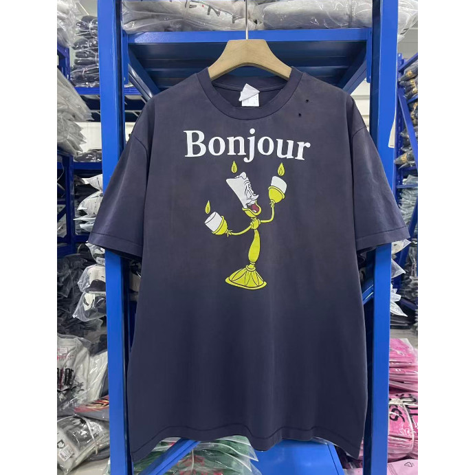 ผู้ชายและผู้หญิง High Street อะนิเมะล้าง High Street vintage hip-hop Street เสื้อยืดแขนสั้น