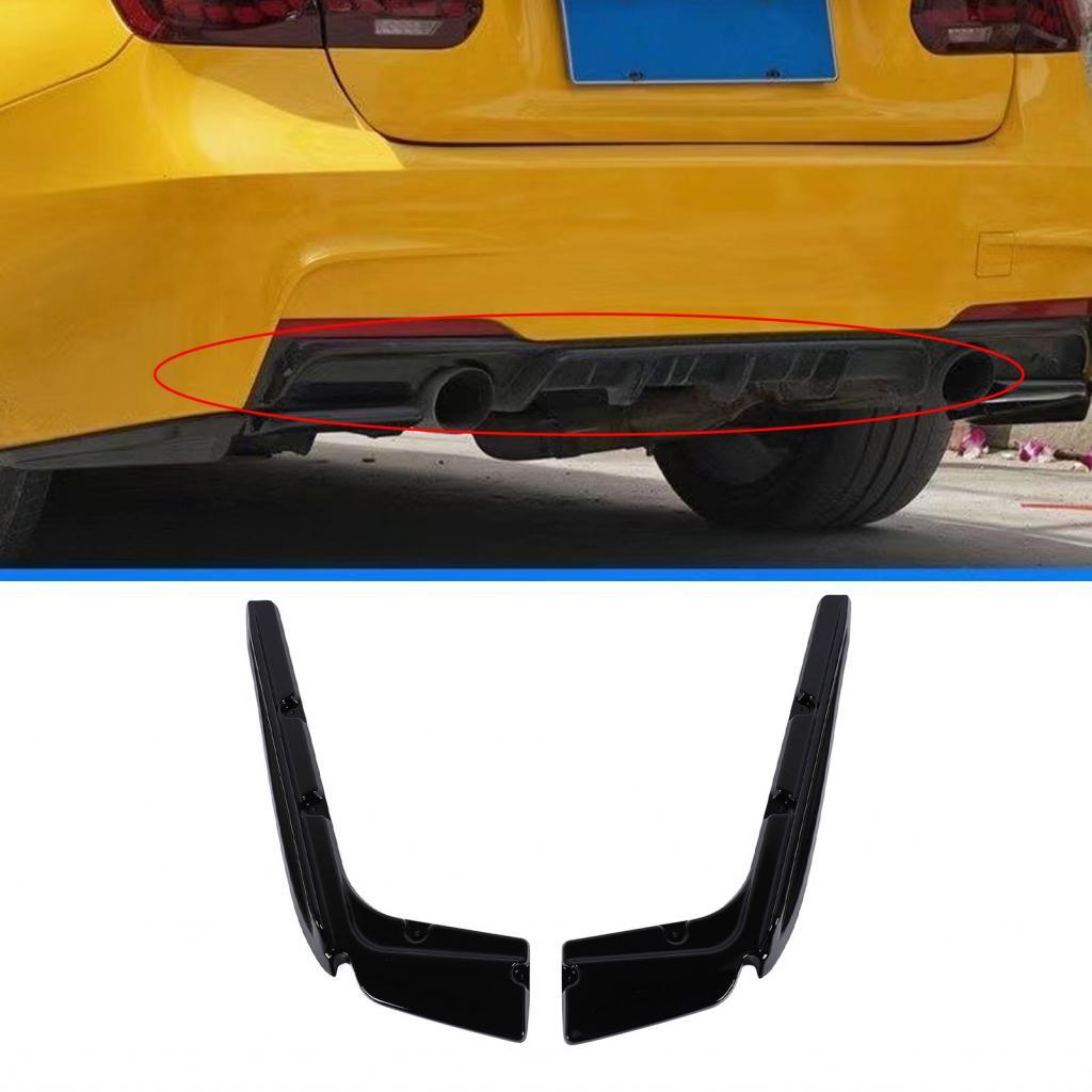 1qiwan-my CFTGIW 1 คู่ด้านหลังกันชนสปอยเลอร์ Splitter Glossy สีดําด้านข้าง Guard Protector สําหรับ 3