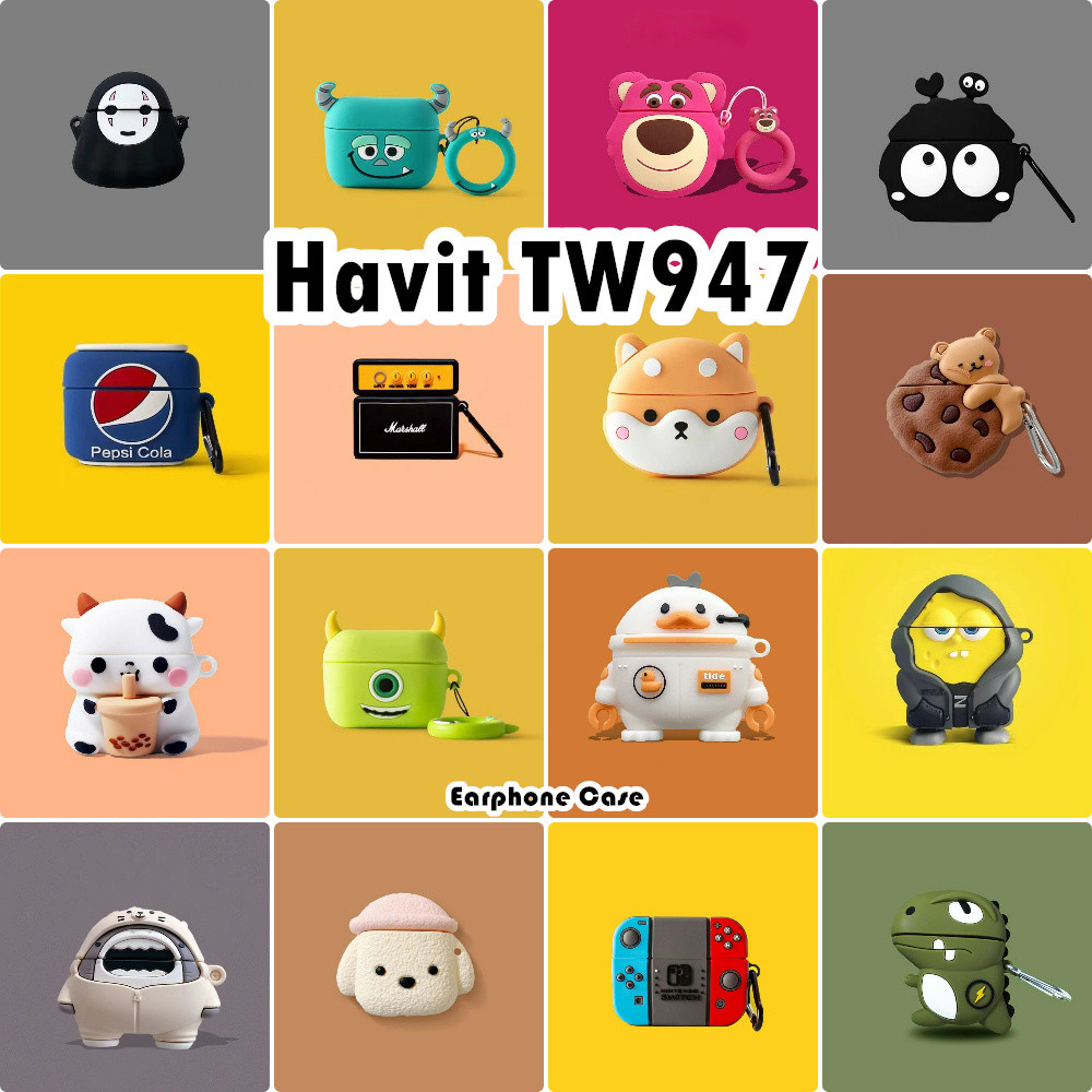 imamuraFor Havit TW947 ฝาครอบการ์ตูนน่ารักซิลิโคนอ่อนนุ่มหูฟังกรณีปลอก NO.2