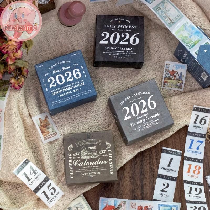 Uelenme Journal GO 365pcs Vintage 365 วันชีวิตประจําวัน Washi สติกเกอร์เทปสําหรับ Collage Junk Journ