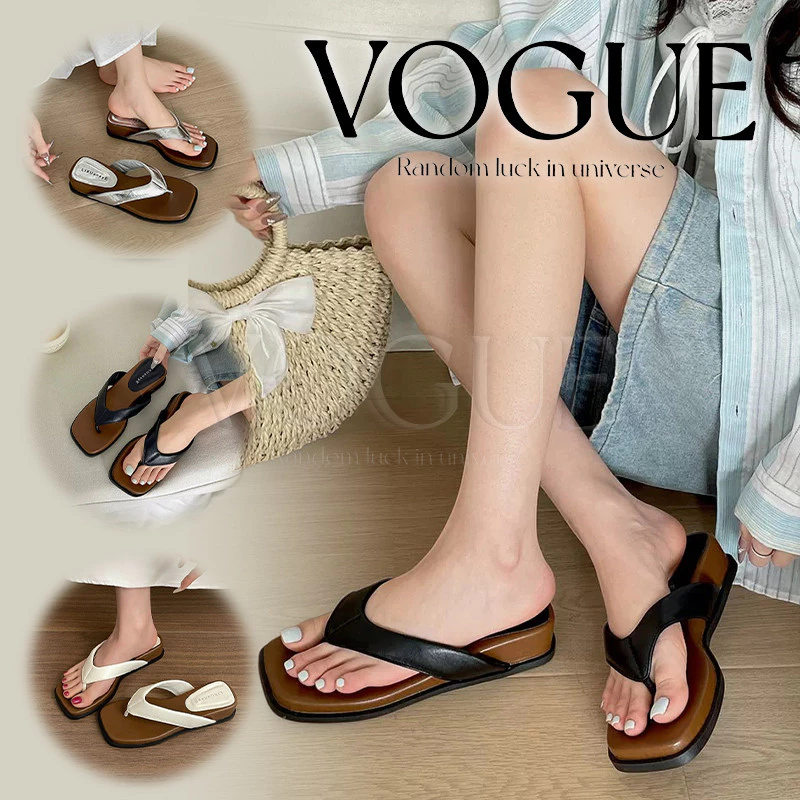 Vogue🌟พร้อมส่ง🌟 รองเท้าแตะแบบหูหนีบ สวมใส่ง่าย สไตล์มินิมเกาหลี (LT-2566)